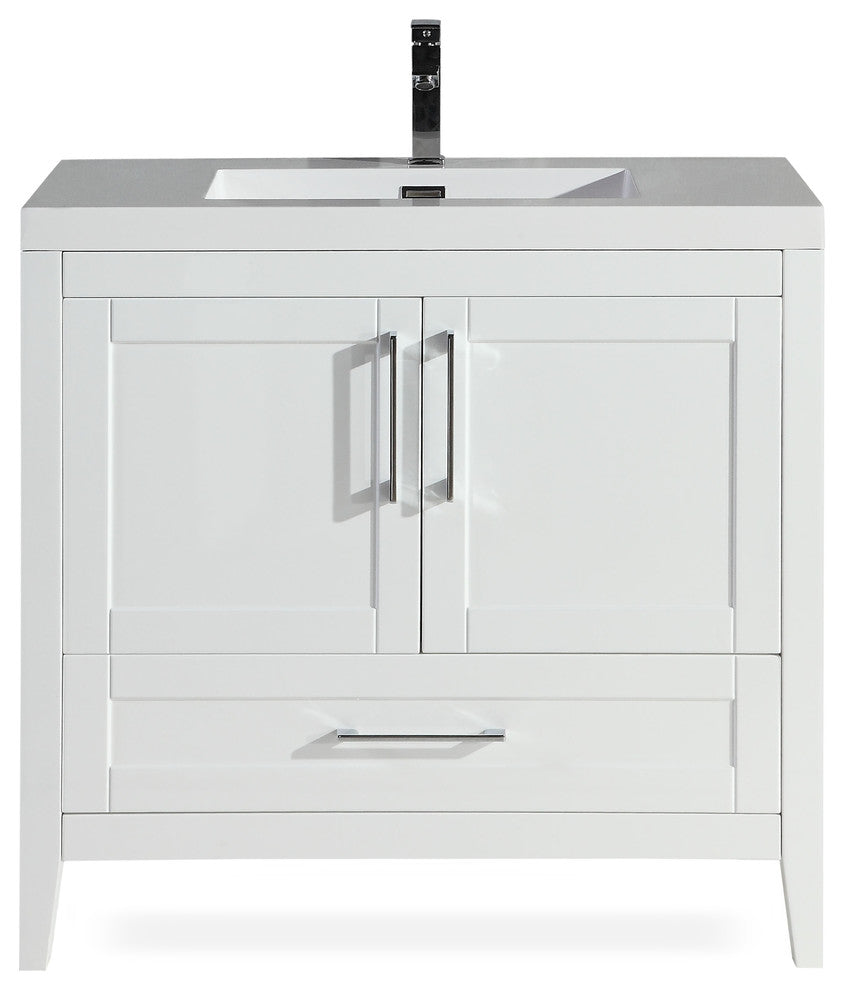 The Willow Single Bathroom Vanity, White, 36"