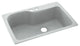 Swan 33x22x10 Solid Surface Kitchen Sink, 2-Hole, Tahiti Gray