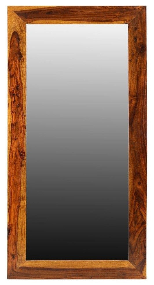 Agra Solid Sheesham Wood Mirror, 60" Height X 30" Wide X 1.5" Deep