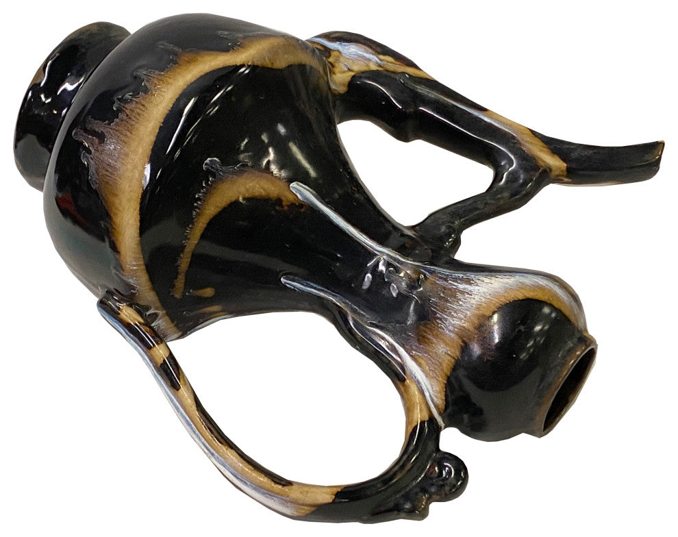 Chinese Ware Black Brown Glaze Ceramic Jar Vase Display Art Hws3024