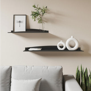 Harry Wall Mounted Shelves, Black, 36"