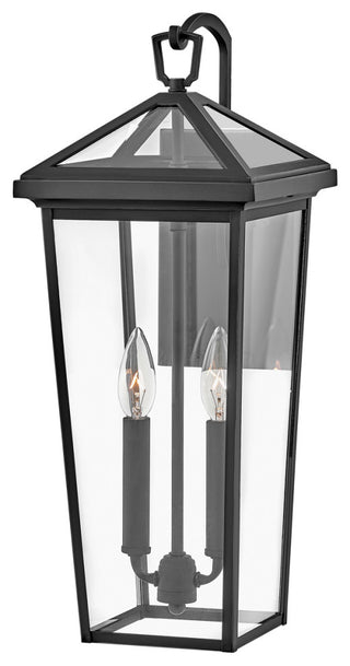 Hinkley Alford Place 20" Md Outdoor Tall Wall Mount Lantern, Museum Black