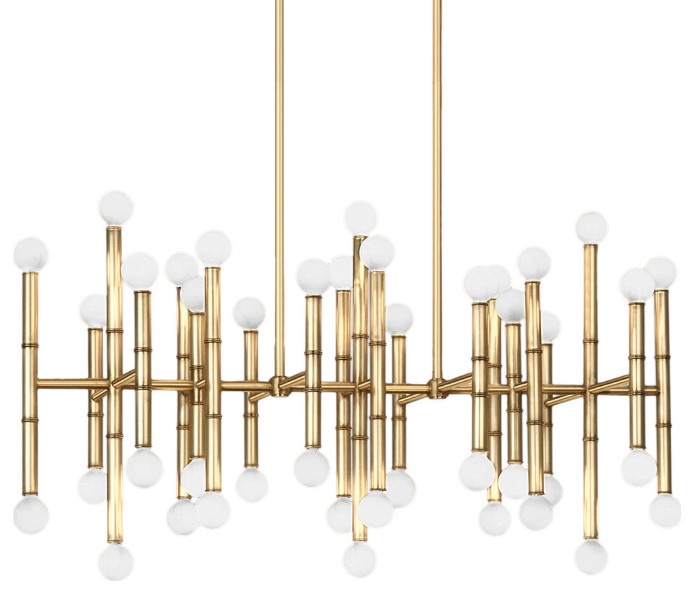 Meurice Rectangle Chandelier, Modern Brass