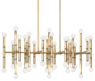 Meurice Rectangle Chandelier, Modern Brass