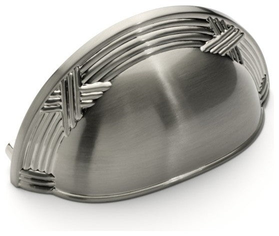 Dynasty Hardware P-3455-SN Ribbon & Reed Cabinet Bin Pull, Satin Nickel
