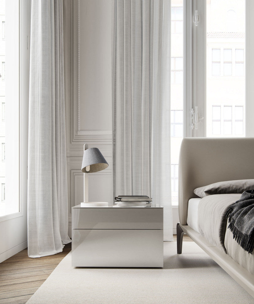 Bedford Nightstand, Glass, Chateau Gray Glass
