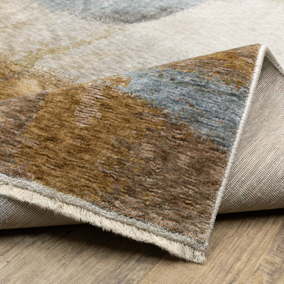Harlan Modern Abstract Odyssey Polyester Area Rug 6'7" x 9'6"