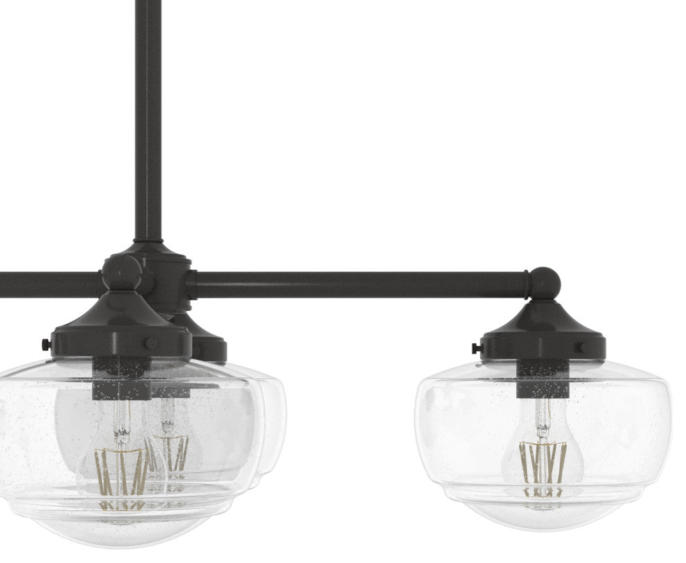 Saddle Creek Noble Bronze, Clear Glass 7-Light Linear Chandelier