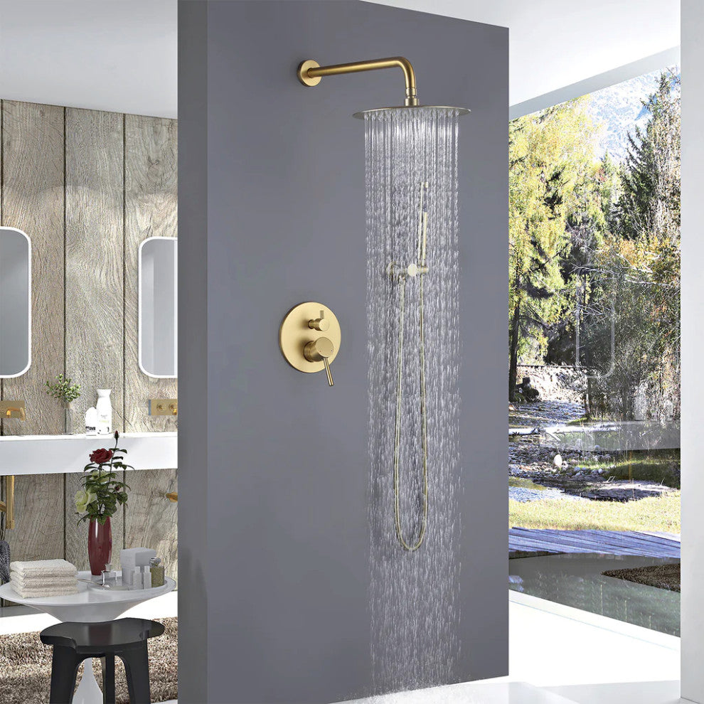 RBROHANT Wall Mount Shower Faucet Set Contain Pressure Balance Shower Valve Kit