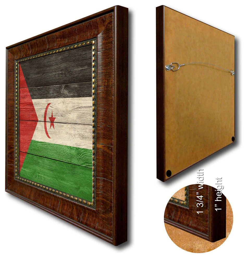 Sahrawi Arab Democratic Republic Country Textured Flag Print, 15"X21"