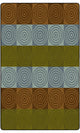 Flagship Carpets FA1305-44FS 7' 6"x12' Bullseye Blocks Earth Tone Rug