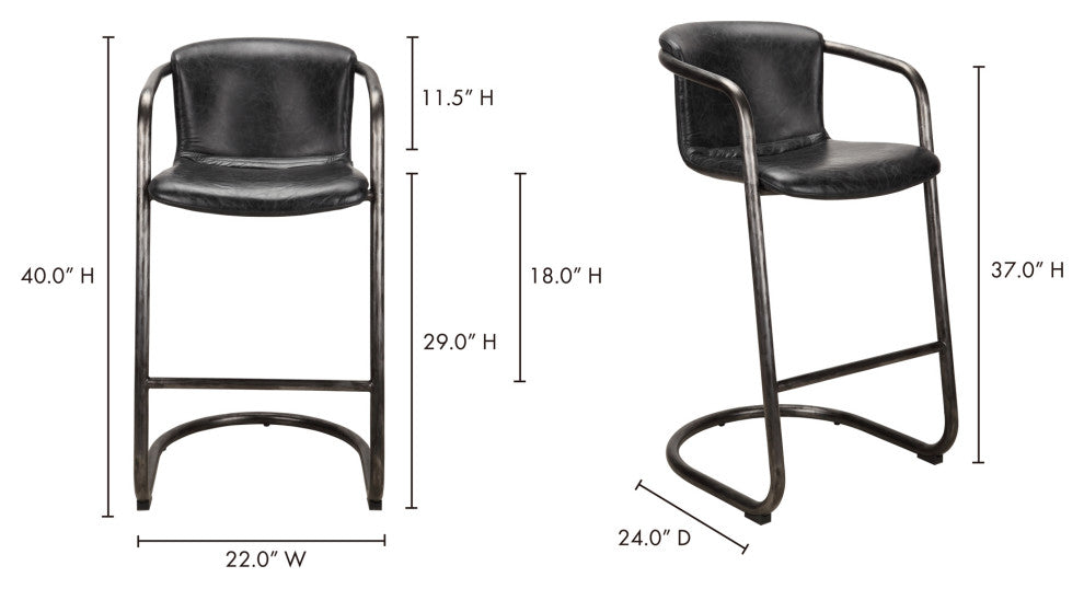Industrial Freeman Barstool Antique Black - M2 - Black