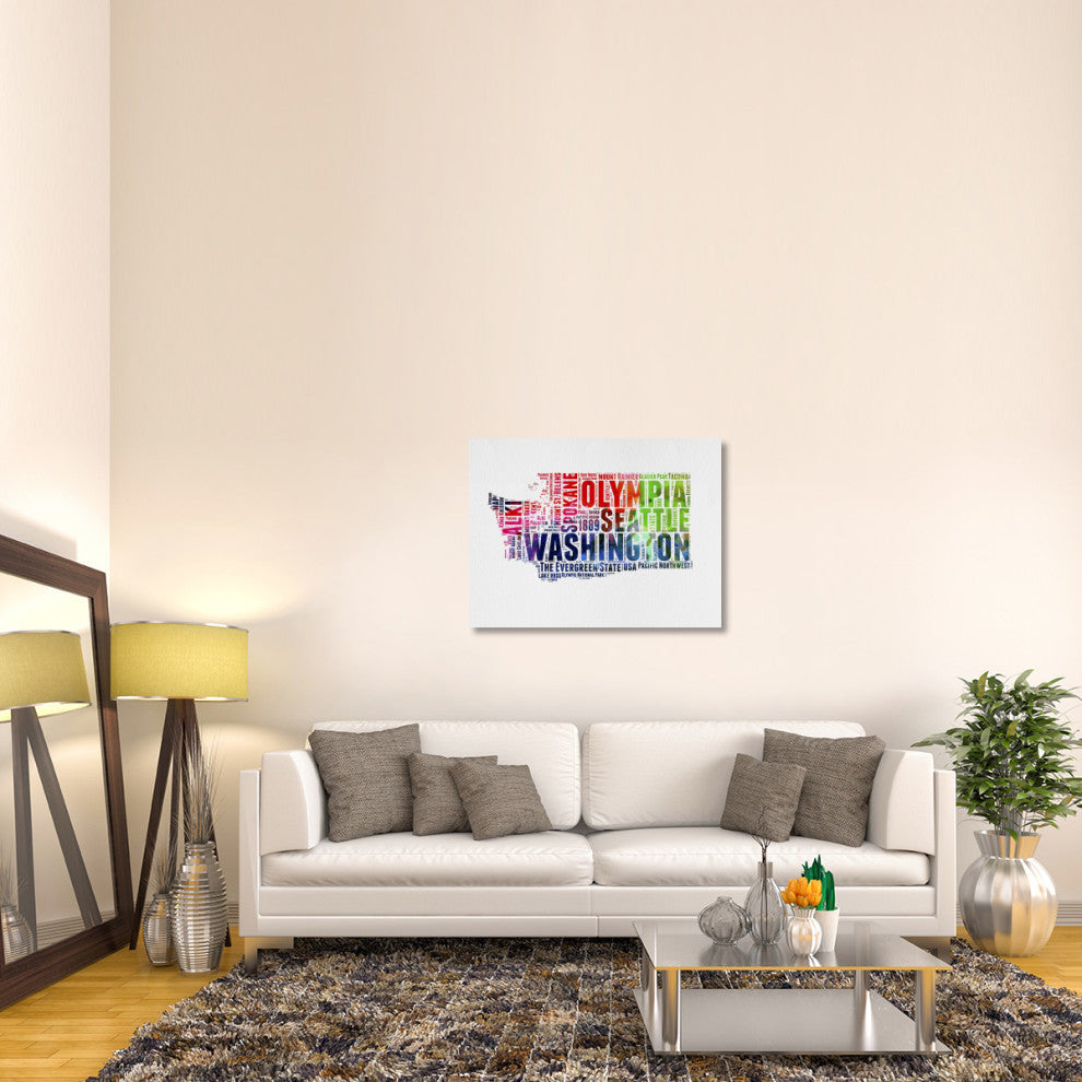 "Washington Watercolor Word Cloud" Fine Art Print