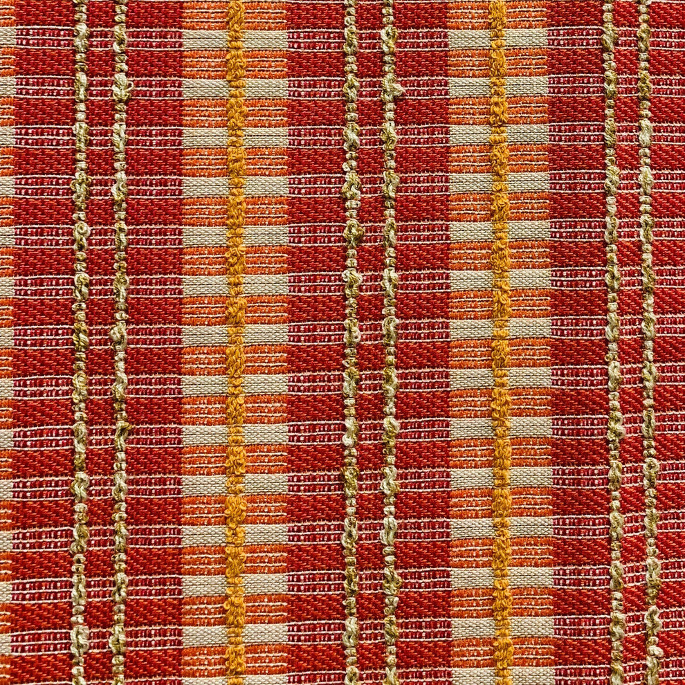Plutus Cherry Tassel Orange Stripes Luxury Outdoor/Indoor Throw Pillow, 16"x16"