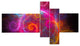 Beautiful Pink Pattern on Black, Abstract Wall Art Canvas, 60"x32", 5 panels