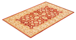 Eclectic, One-of-a-Kind Hand-Knotted Area Rug Orange, 4' 1" x 6' 2"