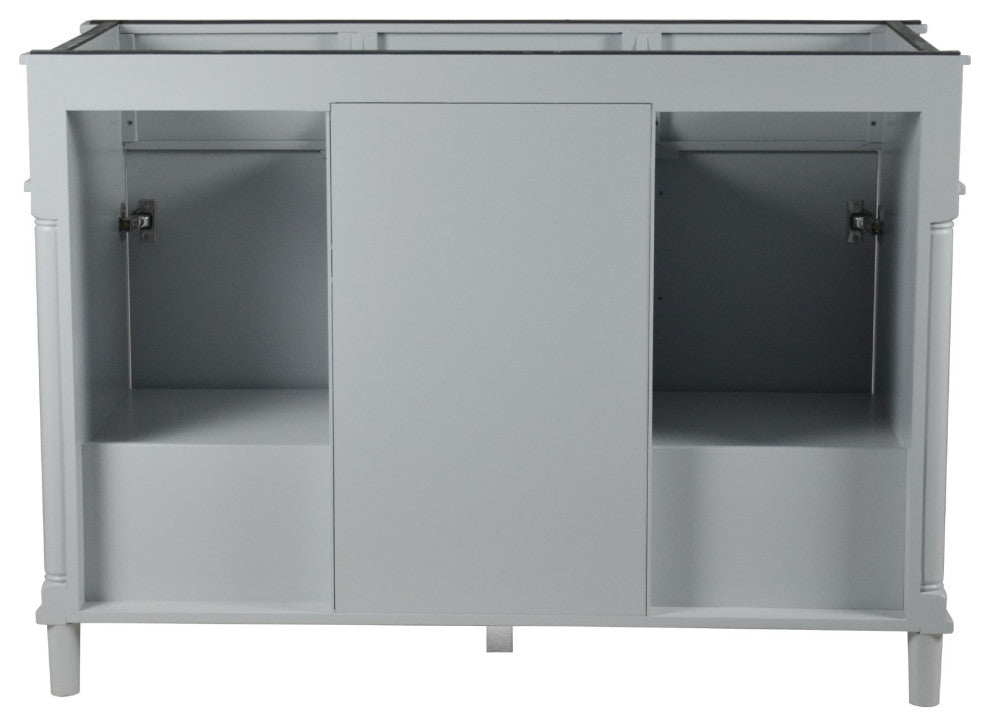 48" Double Vanity, Light Gray With White Carrara Marble Top
