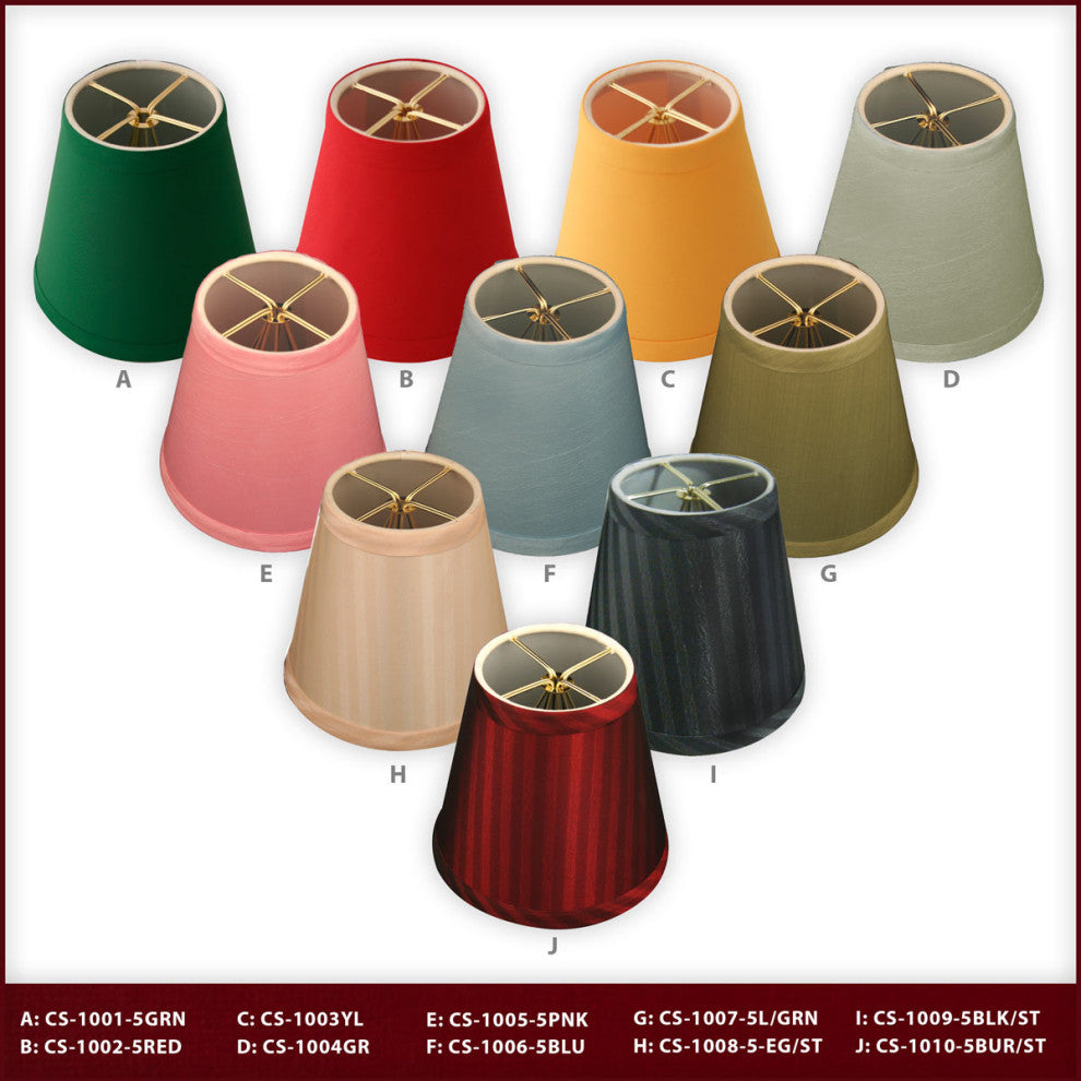 Royal Designs Empire Flame Clip On Chandelier Lamp Shade, Green, Set of 6