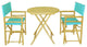 Director Round 3-Piece Table Set, Aqua