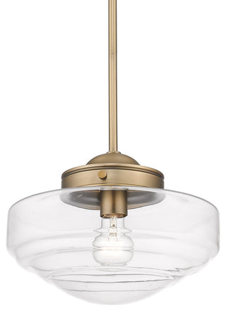 Golden Lighting 0508-M Ingalls 12"W Pendant - Modern Brass / Clear Glass