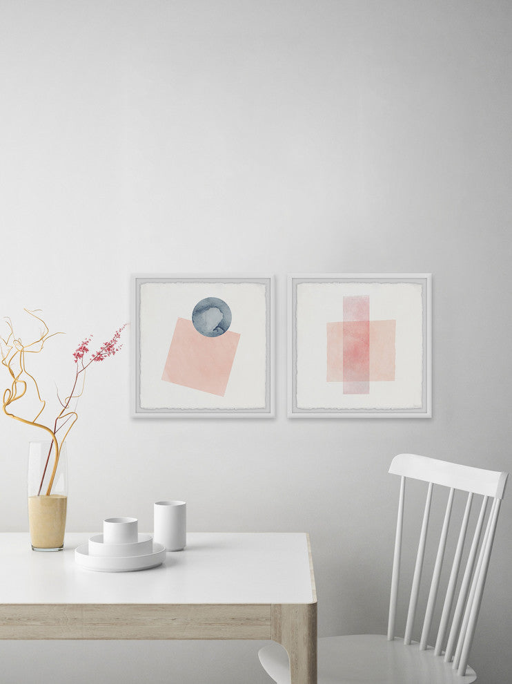 Peaches and Shapes Diptych, 24"x12"