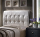 Lusso Headboard, King -With Rails, White Faux Leather