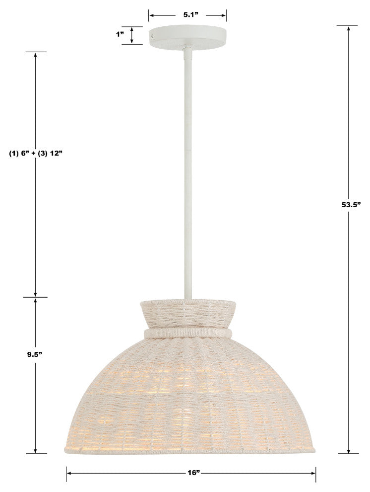 Reese 1-Light Matte White Pendant
