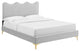 Current Performance Velvet Twin Platform Bed, Light Gray
