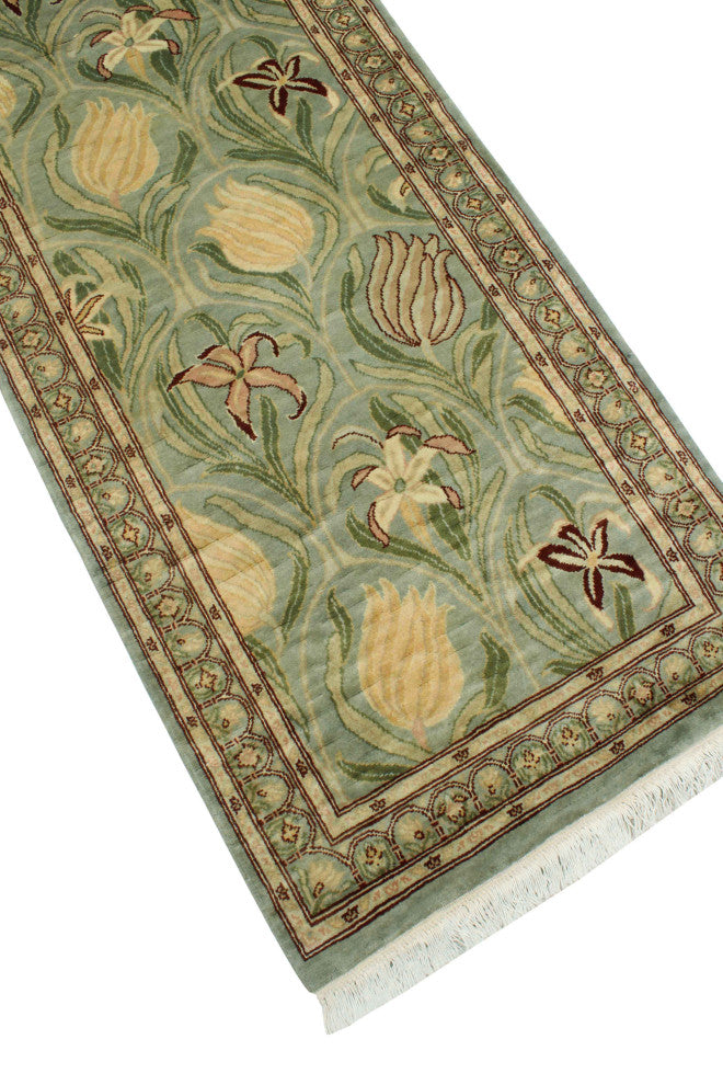 Pak-Persian Eliza Light Green/Gray Runner, 2'8x10'0