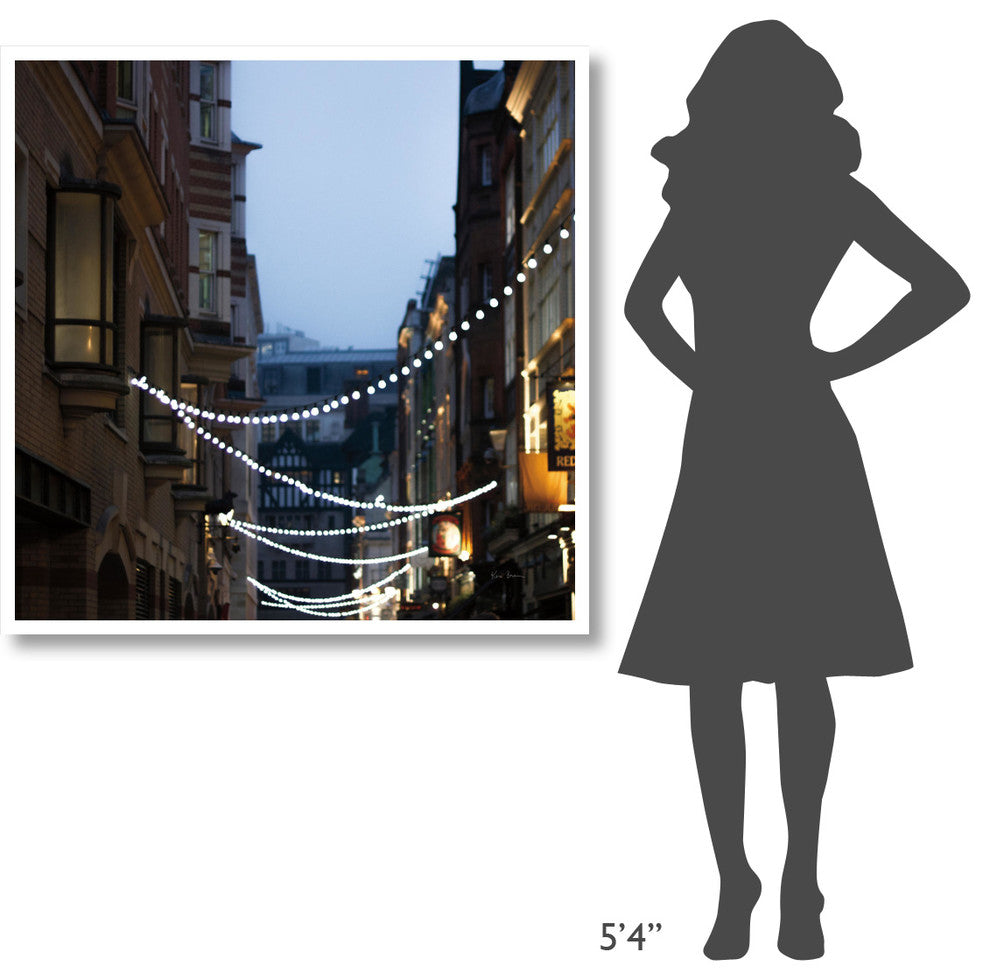 "Lights in Soho" Digital Paper Print by Keri Bevan, 42"x42"