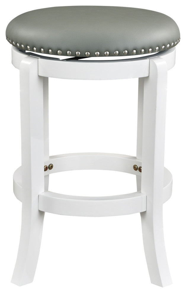 Cordova Backless Swivel Stool, White