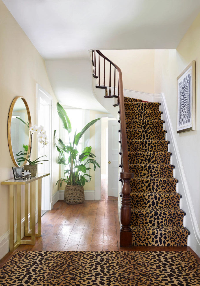 Dash & Albert Leopard Hand Micro Hooked Wool Rug, Brown, 6' x 9'