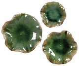 Uttermost Abella Ceramic Wall Decor, Set of 3, Green, 04247