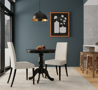 Bella 30" Round Pedestal Table, Antique Black