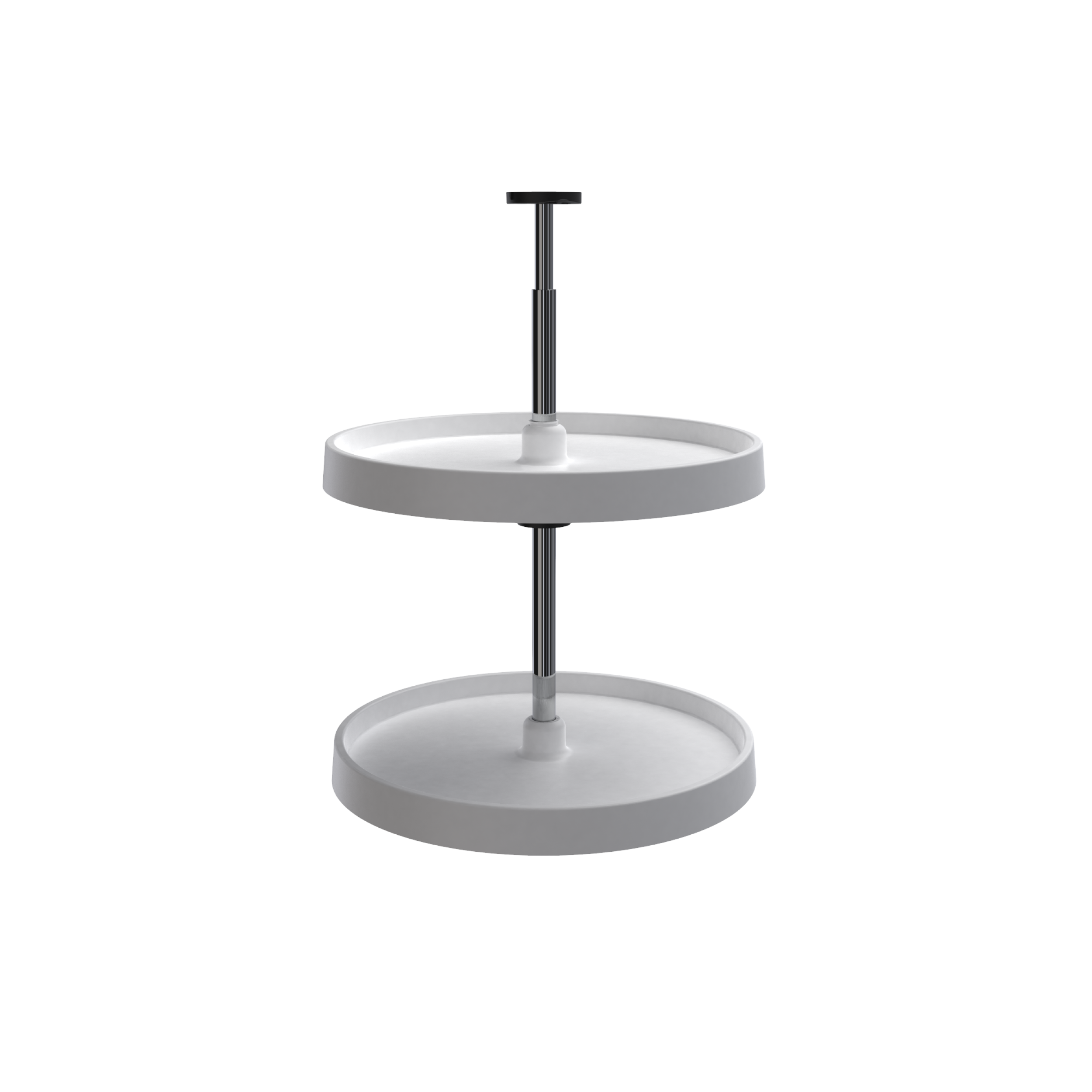 Polymer Full-Circle 2-Shelf Lazy Susans for Corner Wall Cabinets, White, 18"W