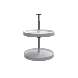 Polymer Full-Circle 2-Shelf Lazy Susans for Corner Wall Cabinets, White, 18"W