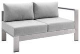 Shore Sunbrella Fabric Aluminum Outdoor Patio Right-Arm Loveseat