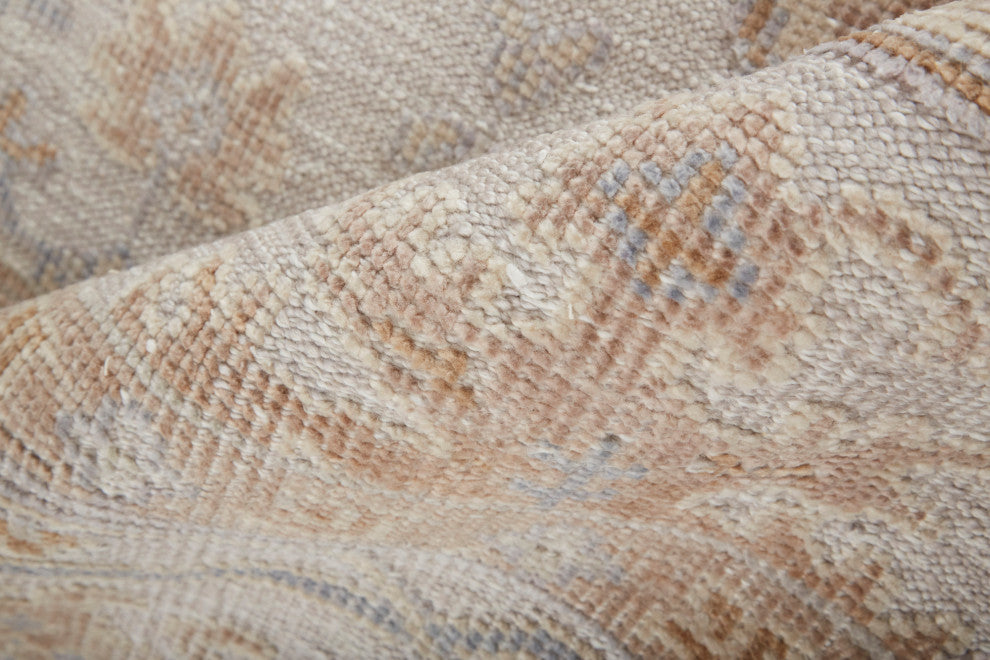 Weave & Wander Tierney Eco Friendly PET Oushak Rug, Warm Gray/Ivory Cream, 8' X