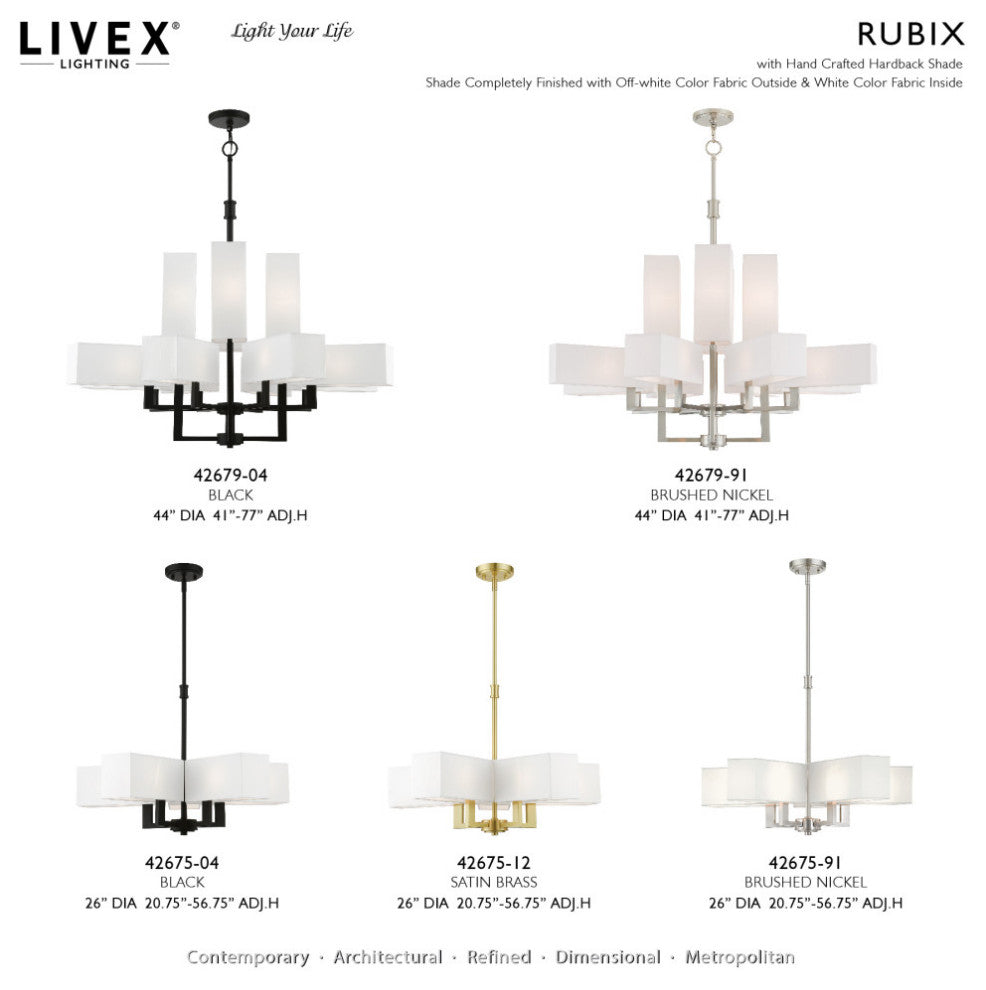 Rubix 12 Light Black Extra Large Foyer Chandelier