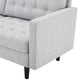 Tufted Sofa, Fabric, Gray, Modern, Living Lounge Hotel Lobby Hospitality