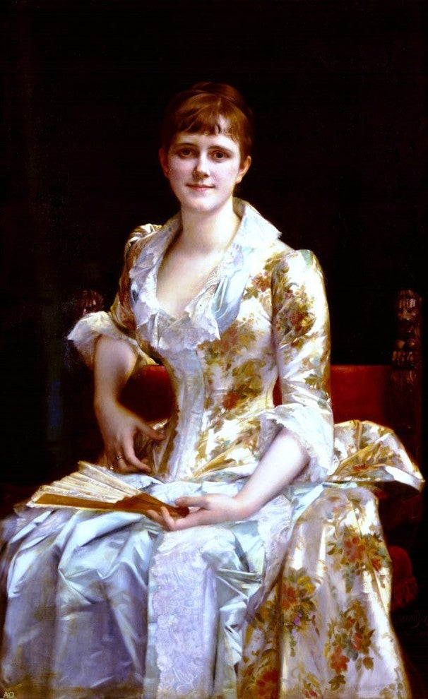 Alexandre Cabanel Portrait of Young Lady, 18"x27" Wall Decal