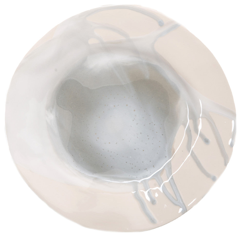 Splash Gray and White Dessert Plate, Set of 4