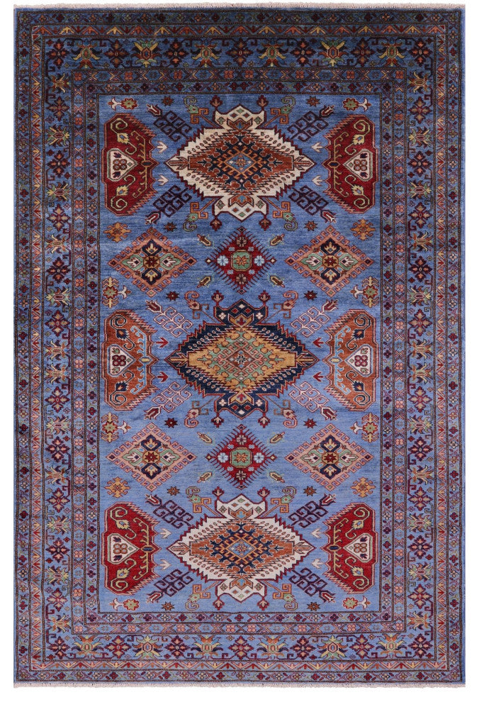 Super Kazak Hand-Knotted Wool Rug 6' 0" X 9' 2" Q10617
