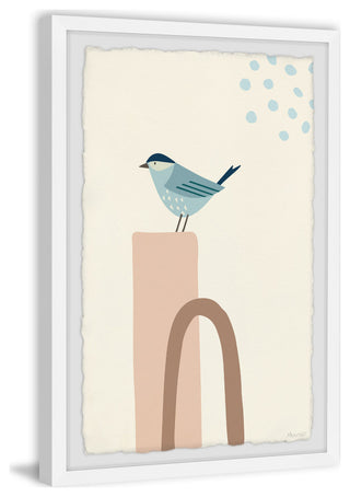 "Bird on Pillar" Framed Painting Print, 16x24