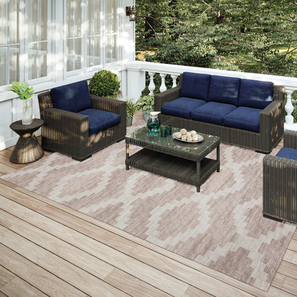 Indoor/Outdoor Sedona SN9 Taupe Machine Washable 3' x 5' Rug