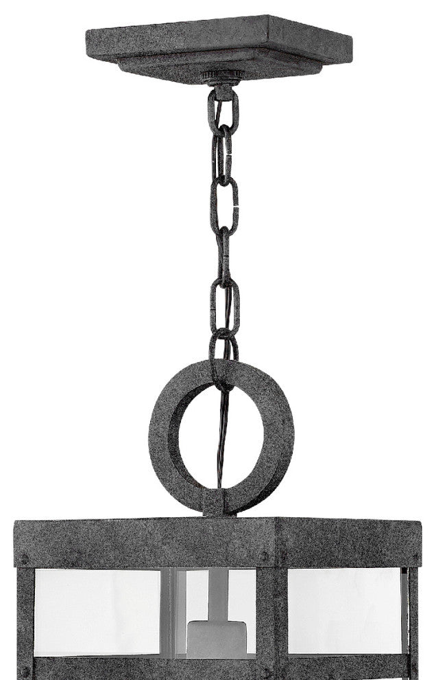 Hinkley Porter Medium Hanging Lantern, Aged Zinc