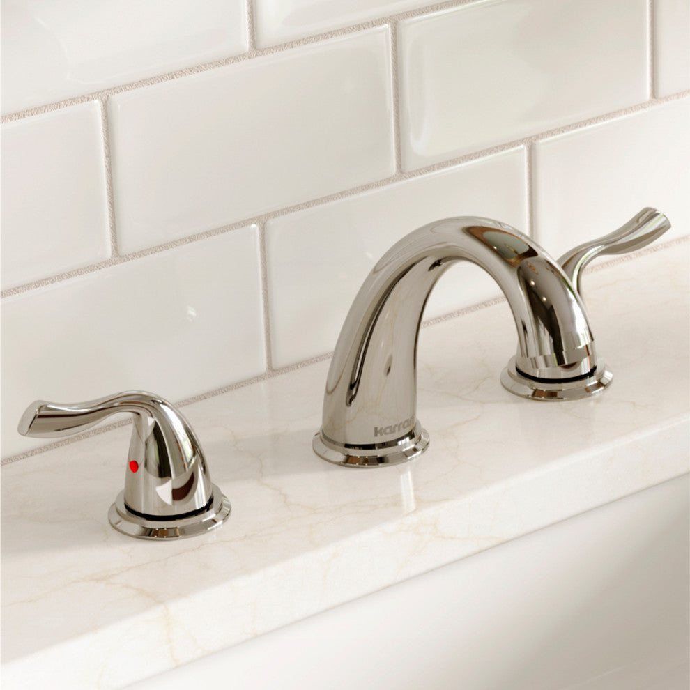 Karran 3-Hole 2-Handle Widespread Faucet With Pop-up Drain, Chrome
