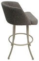Swivel Counter Metal Pub Set - Joey Stools 26" or 30", Mojave Grey - Beige, 26", Crackle