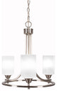 Paramount Uplight 3-Light Chandelier, Brushed Nickel, 4" White Marble Glass