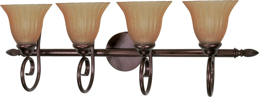 Nuvo 60-2414 Moulan 4-Light 13W Fluorescent Vanity and Wall Light, Copper Bronze